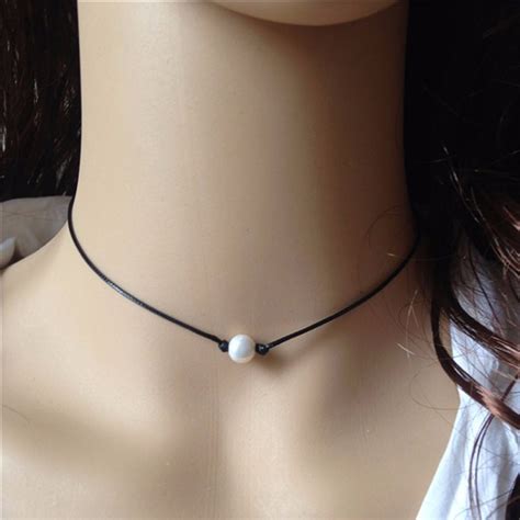 Aliexpress Com Buy White Pearl Choker Necklace Mm Cultured