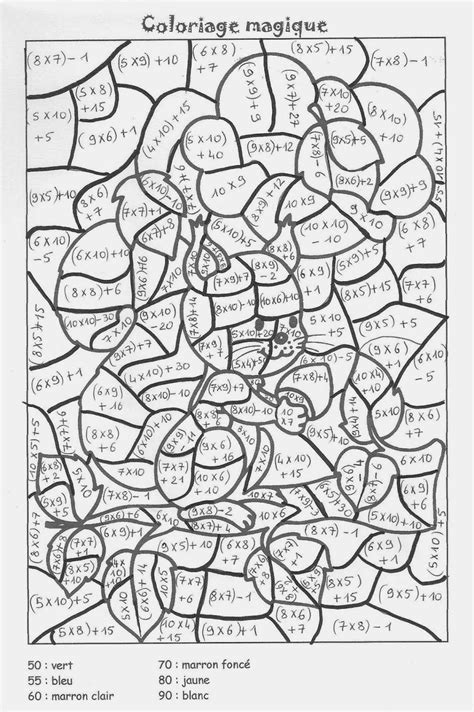 Coloriage Magique Soustraction à colorier  Dessin à imprimer  Maths