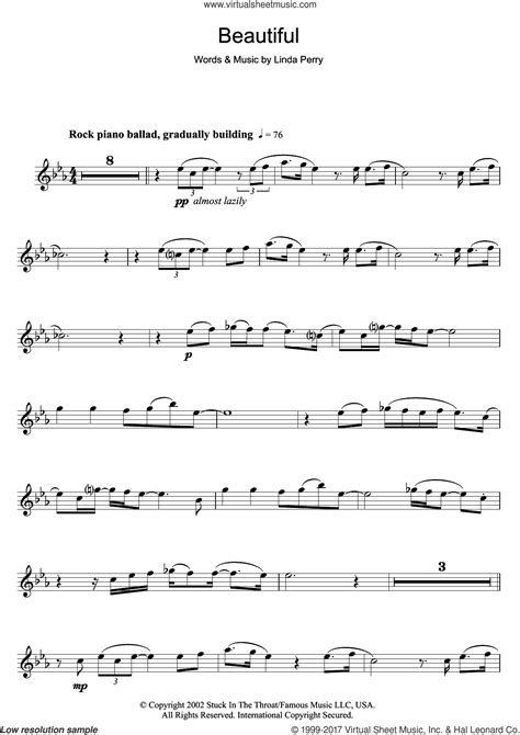 Aguilera Beautiful Sheet Music For Flute Solo Pdf V2