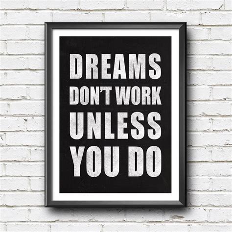Jual Poster Quote Inspiratif Dreams Dont Work Unless You Do Wall