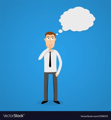 Thinking Cloud And Cartoon Business Man Royalty Free Vector