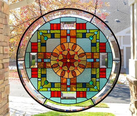 Round Stained Glass Window Panel Mandala Delphi Artist Gallery