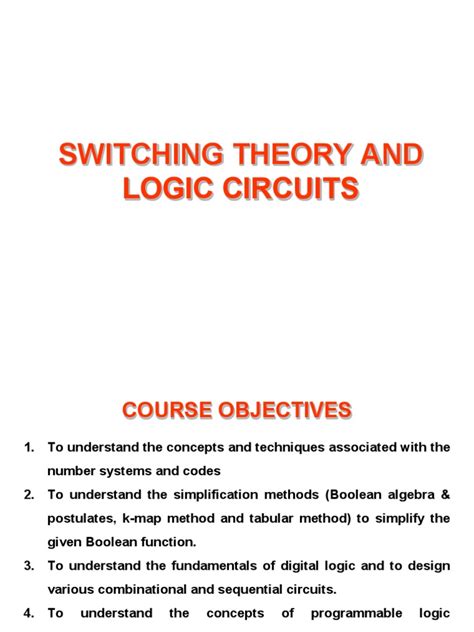 Switching Theory And Logic Circuits Pdf Boolean Algebra Teaching
