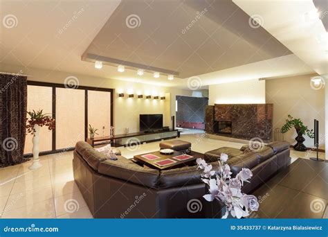 Spacious Living Room Stock Image Image Of Comfortable 35433737