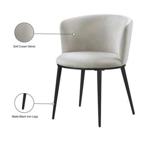 Meridian Furniture Skylar Cream Velvet Dining Chair Set Of 2 1