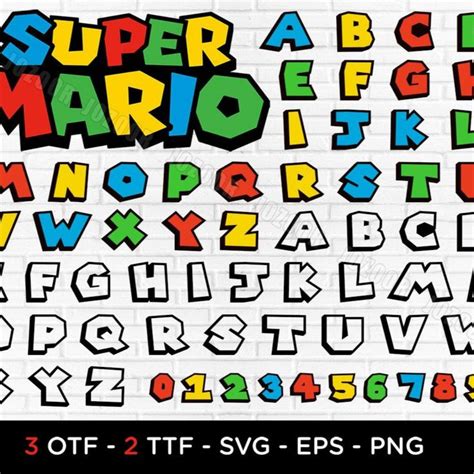 Layered Svg Super Mario Svg Dxf Png Super Mario Font Super Mario Print