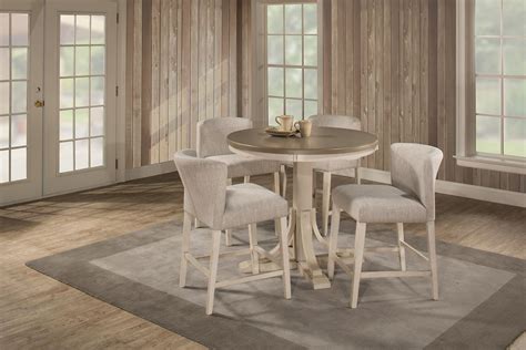 Hillsdale Clarion 5 Piece Round Counter Height Dining Set With Wing Arm