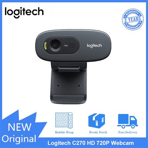 100 Original Logitech C270 Hd Camera 720p Webcam Built In Microphone For Video Calls Shopee