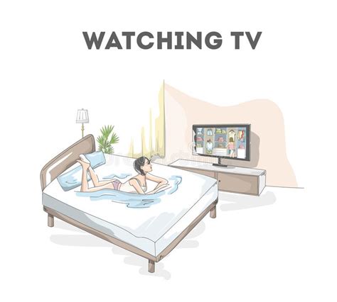 Watching Tv Bed Stock Illustrations 106 Watching Tv Bed Stock