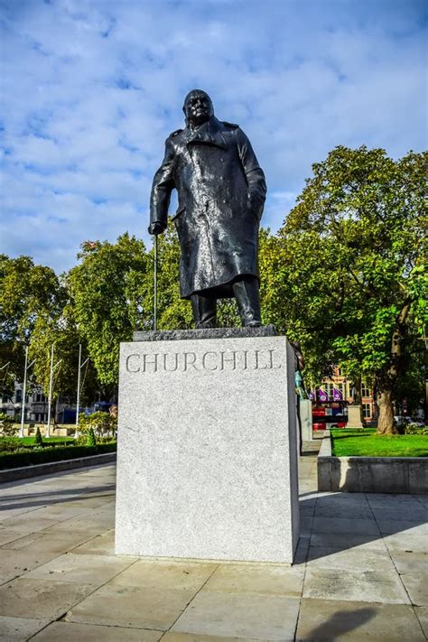 Statue Of Winston Churchill In The Parliament Square Westminster