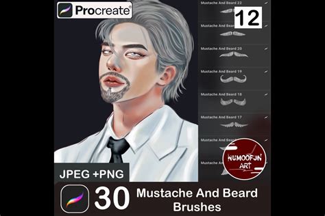 Mustache And Beard Brushes For Procreate Design Cuts