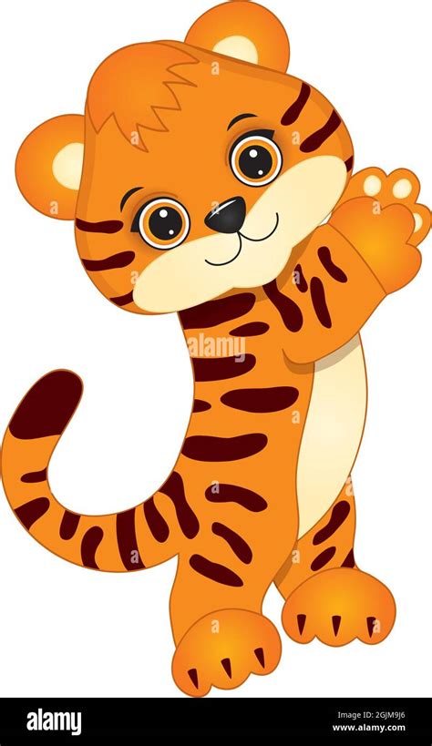 Cute Cartoon Baby Tiger Vector Tiger Stock Vector Image And Art Alamy