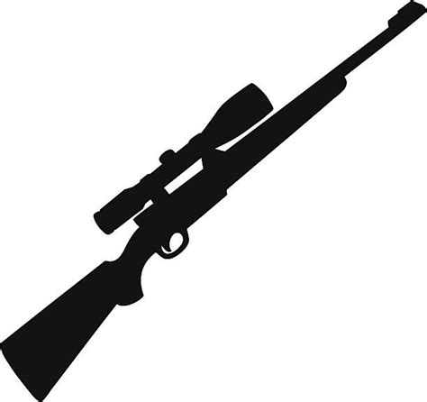 Royalty Free Cartoon Of A Hunting Rifles Clip Art Vector Images