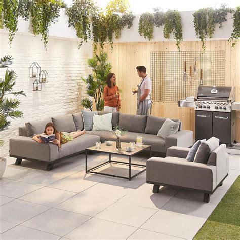 Nova Tranquility Sunbrella Outdoor Fabric Corner Sofa With Armchair