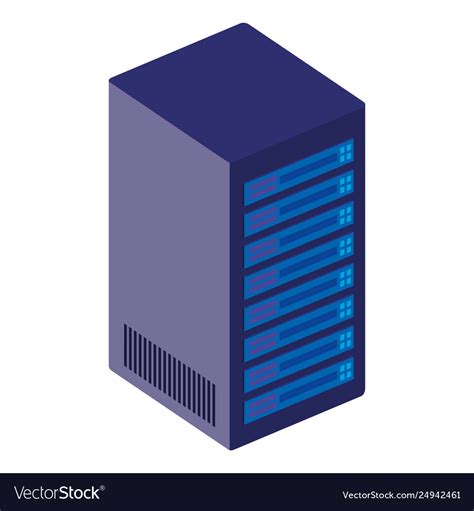 Tower Server Isometric Icon Royalty Free Vector Image