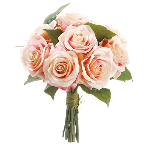 Pink And Peach Rose Bouquet 11 In At Home