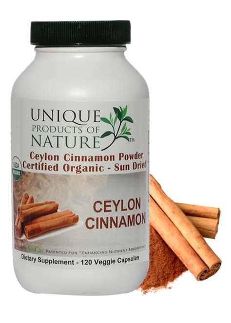 Ceylon Cinnamon Powder Certified Organic 120 Capsules Vitazen