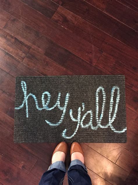 Hey Yall Welcome Mat Diy 5 Mat From Target And Craft Paint 5