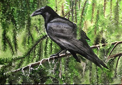 Raven Painting By Emsad Kapic Pixels