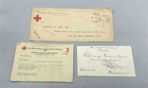 Ww1 Russian Red Cross Prisoner Of War Letter And Envelopes Lot