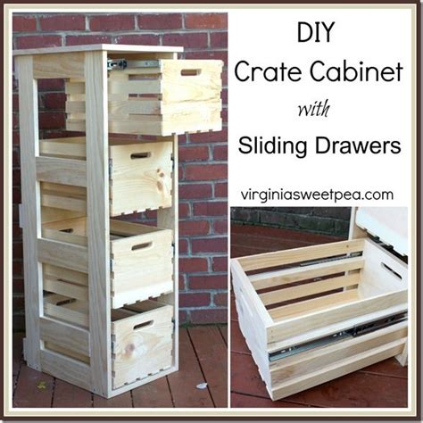 In fact, drawers are actually relatively easy to make, as a drawer is basically just a box that moves in and out on a track. DIY Crate Cabinet with Sliding Drawers | Diy drawers, Diy ...