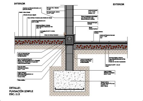 Simple Foundation Walls Basement Dwg Block For Autocad • Designscad