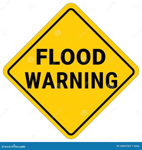 Warning Sign Flood Warning Flash Flood Watch Stock Vector