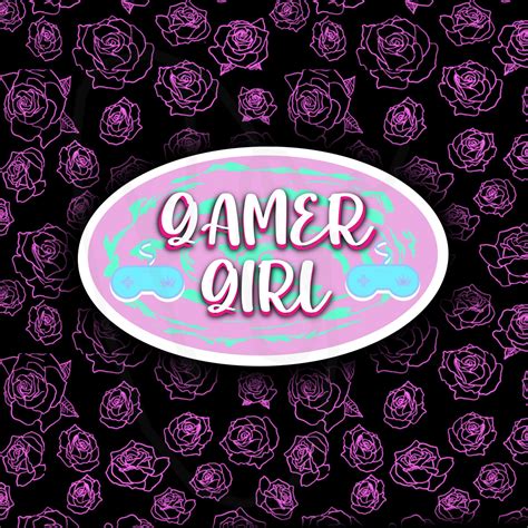 Gamer Girl Sticker Girl Gamer Decor Gaming Stickers Etsy