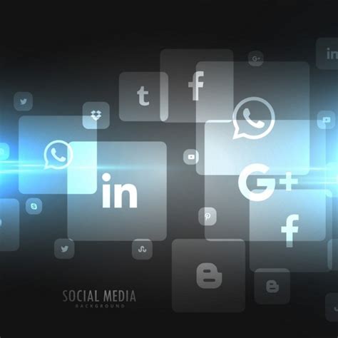 Dark Background Of Social Media Icons Vector Free Download