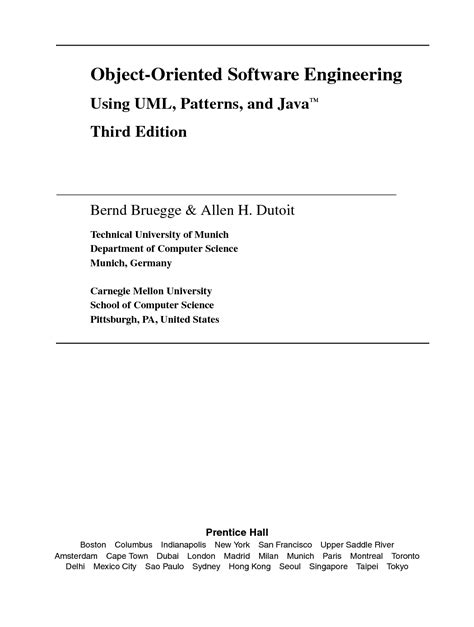 Solution Object Oriented Software Engineering Using Uml Patterns And