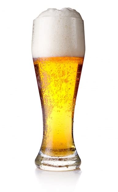 Premium Photo Full Glass Of Beer Isolated