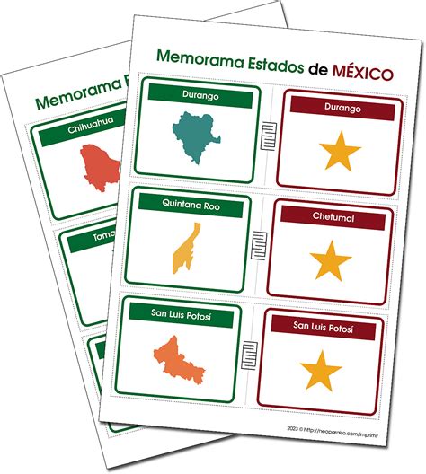 Memorama De Los Estados Y Capitales De México Pdf Gratis