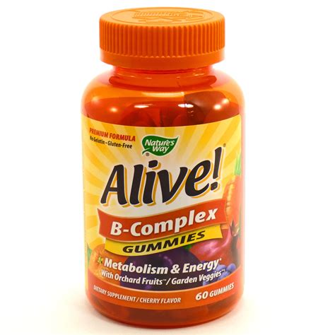 Natures Way Alive B Complex Gummies Cellular Energy Support 8 B