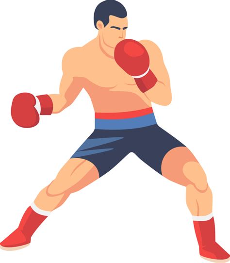 Boxer Dibujos Animados Ilustración Boxeo Deporte Luchar Plano