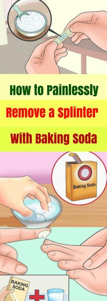 Gently apply the past to the affected area and cover with an adhesive bandage. How To Painlessly Remove A Splinter & Baking Soda ...