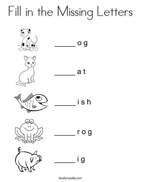fill   missing letters coloring page letter worksheets