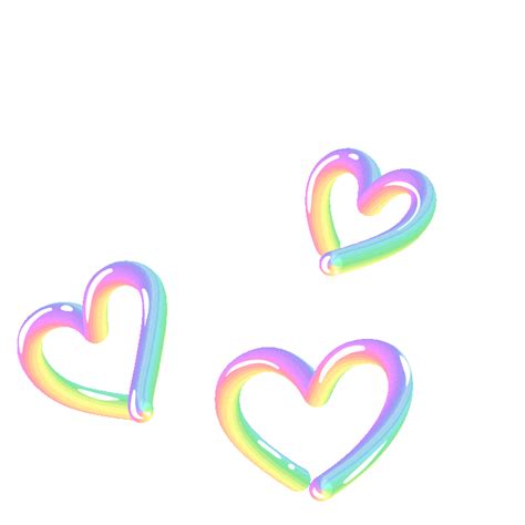 Rainbow Transparent Heart Sticker Floating 