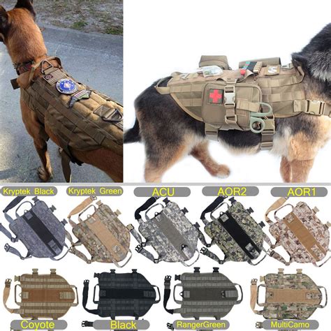 Tactical Dog K9 Training Molle Vest Harness 5 Sizes 9 Colors Option
