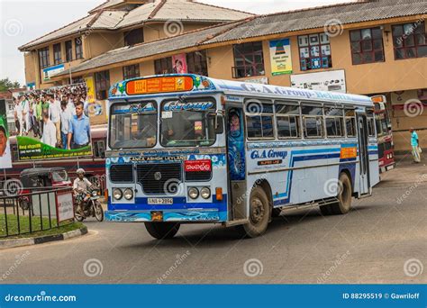 Mirissa Sri Lanka January 01 2017 Regular Public Bus Buses