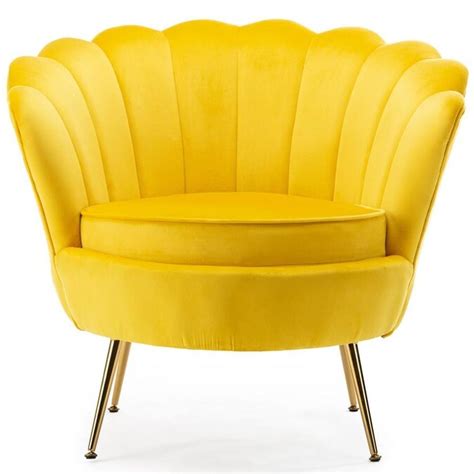 Kinwell Casual Yellow Velvet Accent Chair In The Chairs Department At