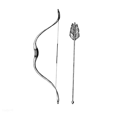 Hand Drawn Bow And Arrow Premium Image By Bow Arrow