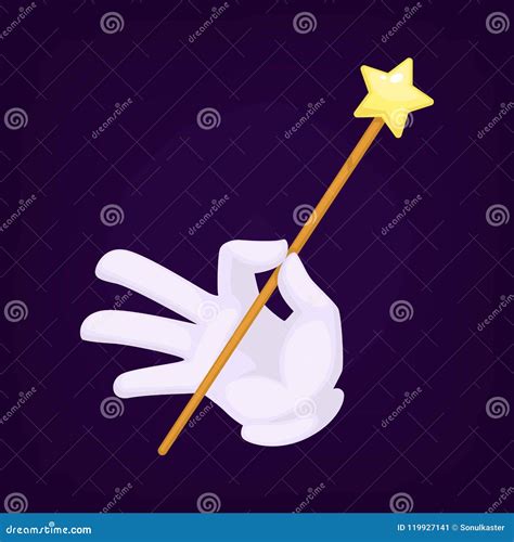 Magicians Hand Wearing Gloves With Wand Vector Illustration Stock