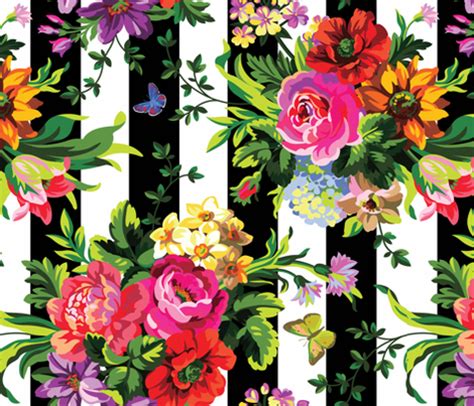 Maybe you would like to learn more about one of these? Floral Pop Stripes - Large Print Sideways wallpaper ...