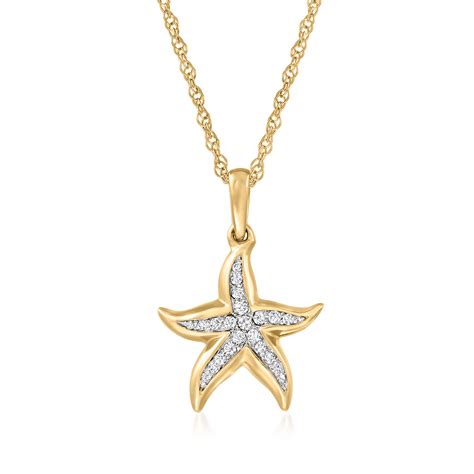 10 Ct Tw Diamond Starfish Pendant Necklace In 18kt Gold Over