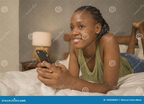 Lifestyle Home Portrait Of Young Happy And Attractive Black African
