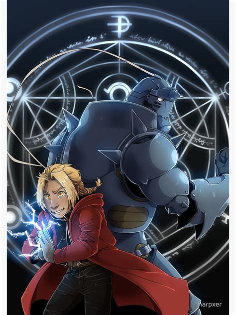 Fullmetal Alchemist Brotherhood Elric Brothers Print Poster By