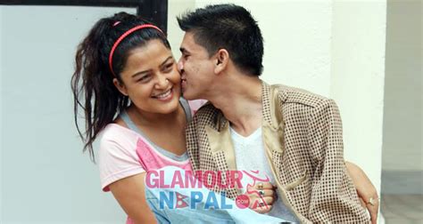 Rekha Thapa Sudarshan Gautam Kissing Photo Glamour Nepal