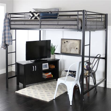 Without the mattress and the bedding we purchased it was around $150. Walker Edison Full Size Premium Metal Loft Bed - Black ...