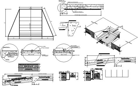 Ramp And Staircase Construction And Structure Cad Drawing Details Dwg
