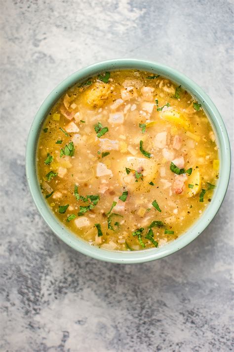 There has been a creamy curried potato soup, a sweet potato soup with miso and ginger, and a roasted garlic and potato soup. White Bean and Potato Soup with Pancetta • Salt & Lavender